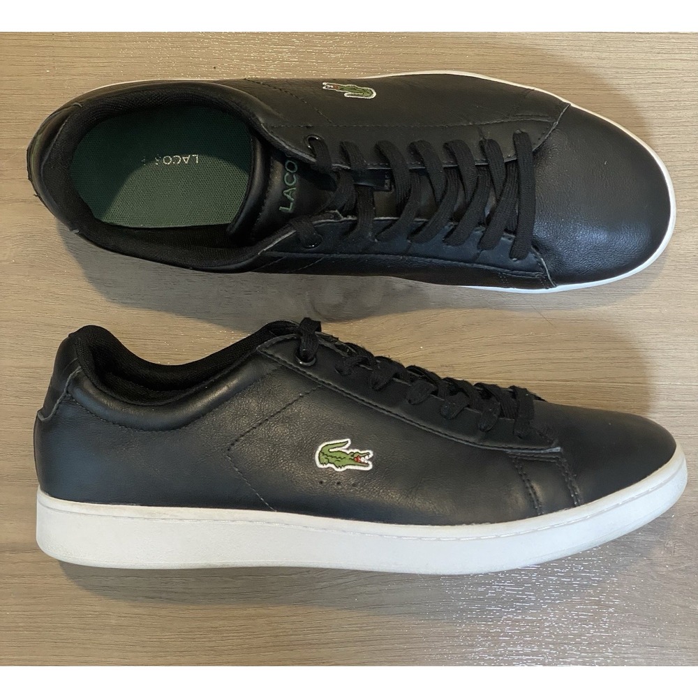 Lacoste Men's Carnaby Evo LCR Shoes Sneakers Black/White Size US 11.5